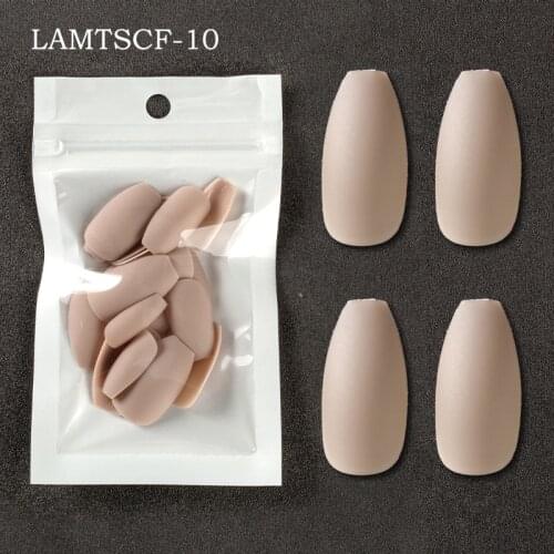 24Pieces Fake Nails Matte Fuchsia Frosted Press on Nails Medium Long Ballerina Coloured Khaki False Nail Art Manicure Detachable