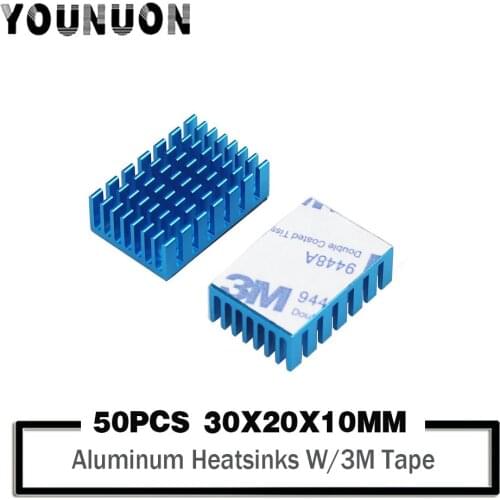 50PCS 30x20x10mm Aluminum Heatsinks Chip Video Memory Power Board Routing Electronics Cooling Heatsinks 30*20*10mm