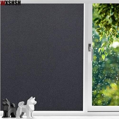 150cm Length Static Cling Glass Film Vinyl Black Frosted Privacy Black-Out Window Film For Living Room Bathroom Bedroom Balcony