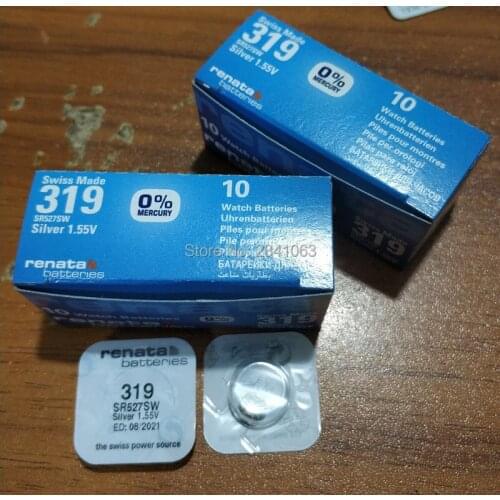 20Xrenata Silver Oxide Watch Battery 319 SR527SW 527 1.55V 100% original brand renata 319 renata527 battery