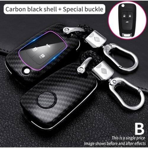 Carbon Fiber Car Key Fob Case Cover Holder Keychain For Chevrolet cruze Buick Encore Lacrosse Regal Verano For GMC Terrain opel