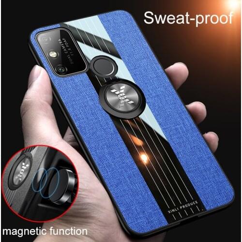 For Huawei Honor 9A Case Ring Holder Fabric Hard Cover Soft Frame Cloth Case For Huawei Honor 9A Phone Cases