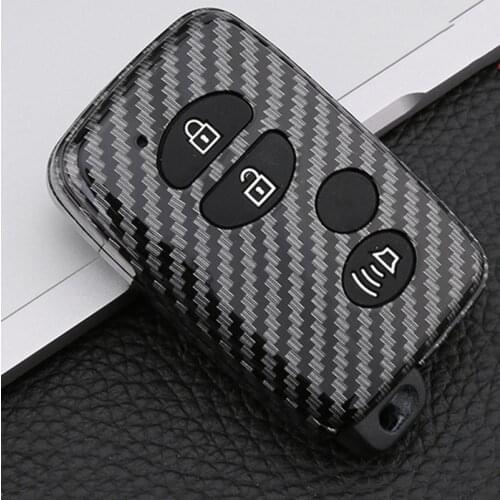 Carbon fiber Car Key Case Cover For Toyota Chr LandCruiser Avensis Auris Corolla RAV4 Prius Prado Camry Crown Yaris key holder
