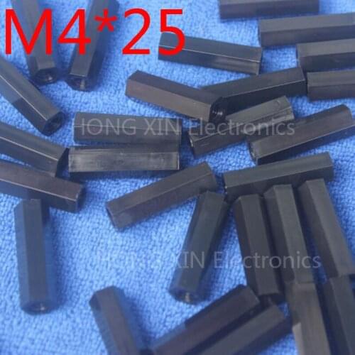 M4*25 Black 1pcs Nylon Standoff Spacer Standard M4 Plastic Female-Female 25mm Standoff Repair accessory High Quality