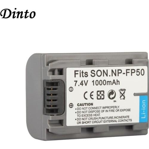 Dinto 1000mAh NP-FP50 NPFP50 NP FP50 NP-FP90 NP-FP30 Rechargeable Camera Battery for Sony HC21E HC30E HC40E HC85E HC602E HC603
