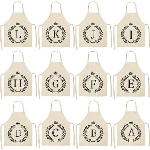Crown Letter Personality Creative Style Cotton And Linen Sleeveless Kitchen Apron Modern Minimalist Apron Dress Garden Apron