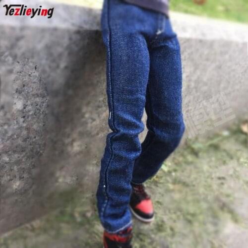 FIGURE TOYS 1/6 Scale ZYTOYS Men Blue Jeans Slim Version With Washing Effect Pants Clothing Accessories Fit 12 Inch HT TTL Doll