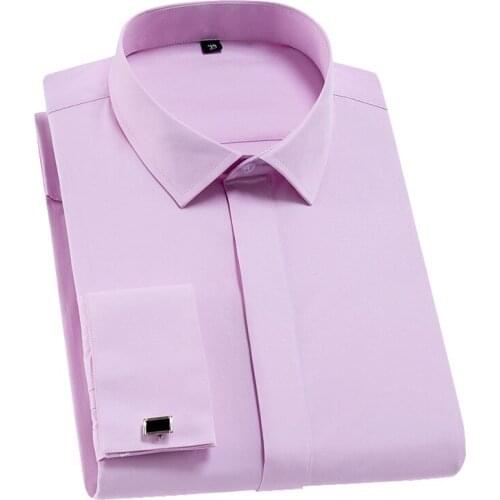 French cufflinks Mens Long Sleeve Slim Mens French Shirt Cufflinks Mens Shirt Formal French Cuffs Shirts Mens Wedding Shirt