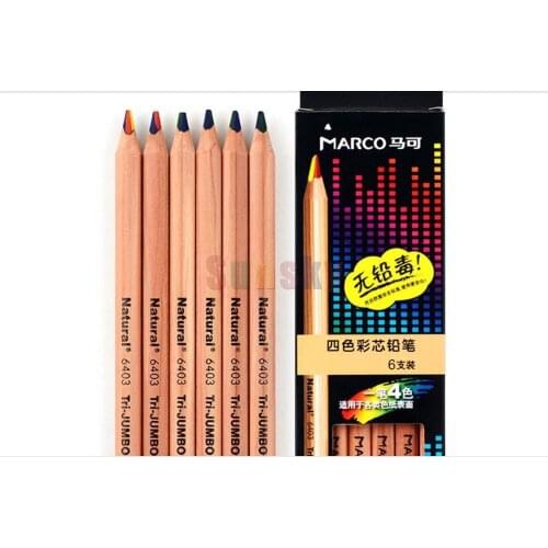 6pc/set magic 4 in 1 color pencil rainbow pencil lapis de cor multicolor drawing pencil Plomo de arco iris Cor do arco-iris