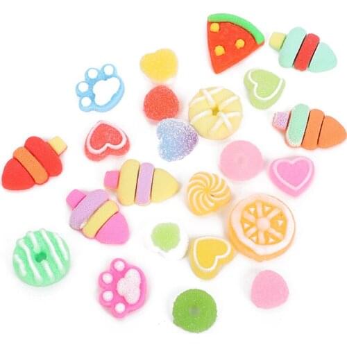 20Ps Resin Kawaii Accessories Simulated Soft Candy Flatback Cabochon Embellishment For Scrapbooking Diy Decoration Craft Mixed