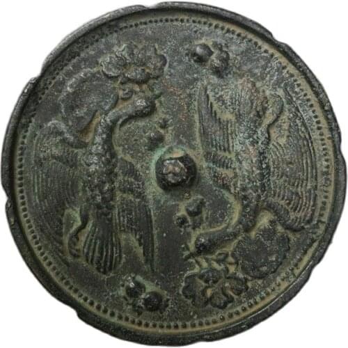 China Old Bronze Old Feng Shui Bronze Mirror Double Phoenix Bronze Mirror