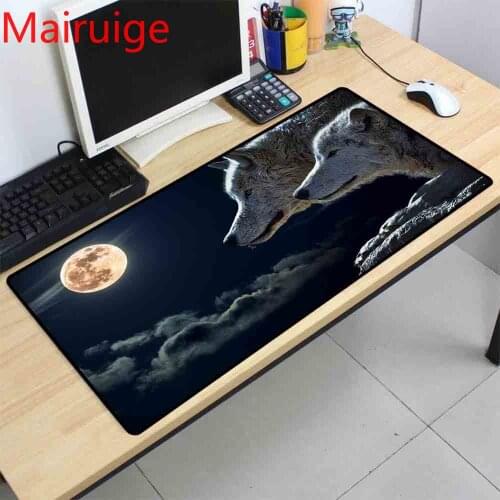 Mairuige Wolf Design Mouse Pad 5mm DIY Custom Character Best Game Mat Large Game Logo XXL Mouse Pad Comfortable Gaming Desk