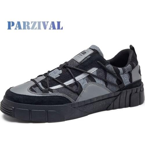 PARZIVAL Men Vulcanized Sneakers New Style Lace-up Casual Shoes Comfortable Men Footwear Breathable Sport Tzapatos De Hombre