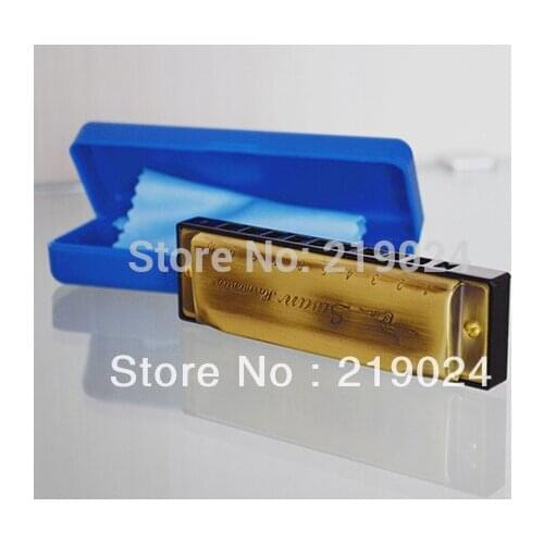 Swan 10 holes 20 tone Square senoir blues laser-printing harmonica with case