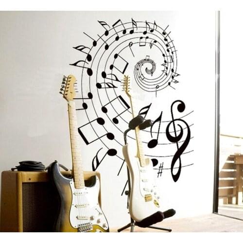 Wall Stickers musical notes rotation school classroom wall decoration sticker flat glass paste XY1046