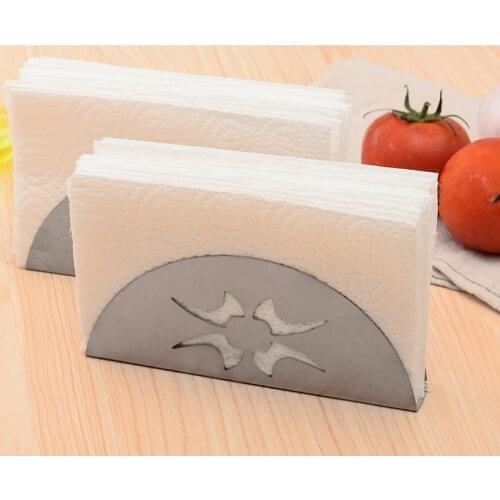Stainless Steel Napkin Holder Fan Shaped Napkin Clip Napkin Rack Box Serviette Holder Organizer Tissue Dispenser Storage Case