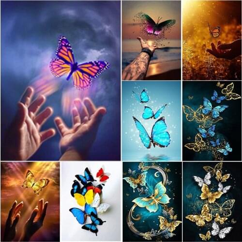 New 5D DIY Diamond Painting Scenery Cross Stitch Butterfly Diamond Embroidery Full Square Round Drill Crafts Home Decor Art Gift