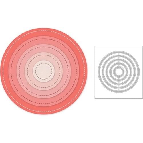 2020 New Round Edge Sewing Thread Embossing Nesting Metal Cutting Dies For DIY Making Layered Card Paper Scrapbooking No Stamps