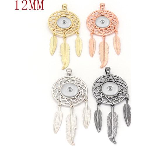 NEW Dreamcatcher feather DIY 12mm snap button jewelry Necklace (No chain) Ns3272