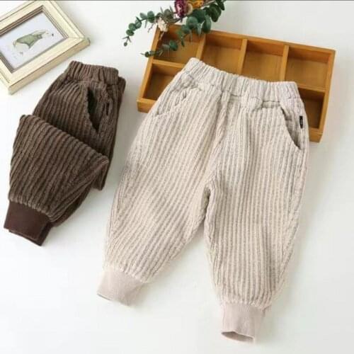 Spring And Autumn Boys New Childrens Corduroy Harem Pants Trousers, Small And Medium-Sized Childrens Baby Solid Color Trousers