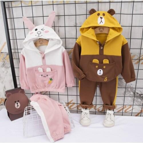 Autumn Children Baby Boys Girl Clothes Cartoon Hoodies Outwear Pants 2Pcs/sets Infant Kids Casual Clothing Toddler Tracksuits