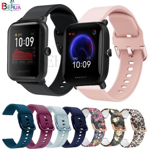BEHUA Silicone 20mm Strap For Xiaomi Huami Amazfit Bip U /Bip S / GTS 2 lite pop pro WatchBand Original Smart Wristband Bracelet