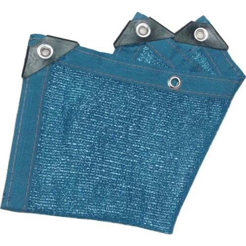 Various Size blue color Sun Shelter Mesh HDPE Shade Net for Camping Garden with hang hole and sewed up the edges double wire