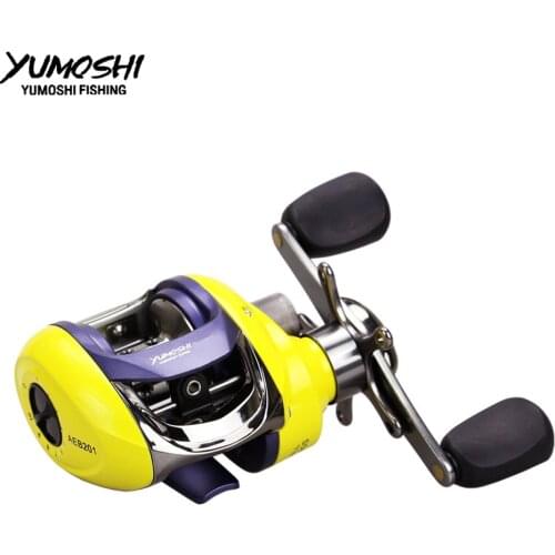 YUMOSHI AEB Baitcasting Reel 12 +1BB 6.2:1adjustable Magnetic Brake Left Right Hand Reel Reinforced Nylon Body Fishing Reel