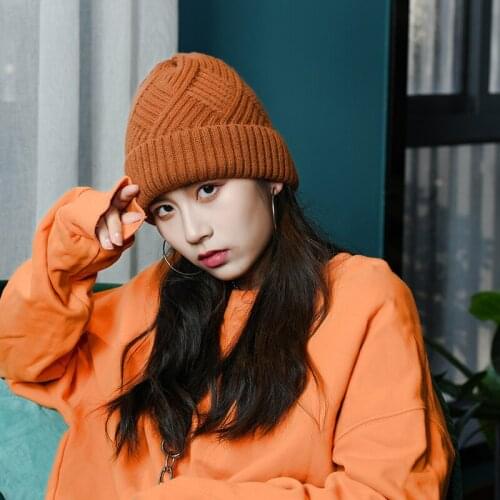 Winter Hat Women Beanie Knit Autumn Cuffed Brim Warm Cotton Outdoor Skiing Accessory For Teenagers