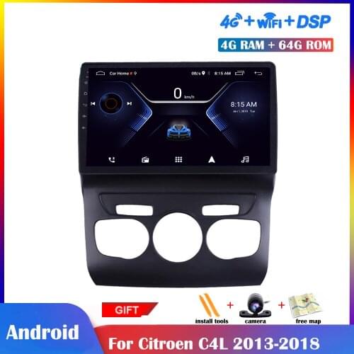10.1Inch Android Multimedia Player For Citroen C4L 2013-2018 Car Radio Stereo Navigation GPS 4G Net IPS Touch Screen Wifi DSP