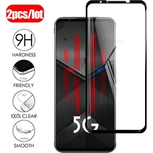 2Pcs Protective Tempered Glass on For ZTE nubia Red Magic 5S 6.65" Full Cover Screen Protector Glass Film