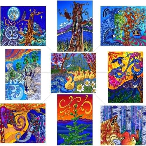 3d diy diamond painting Color elephant Owl mosaic needlework embroidery with rhinestones dmc diamond cross stitch home decor