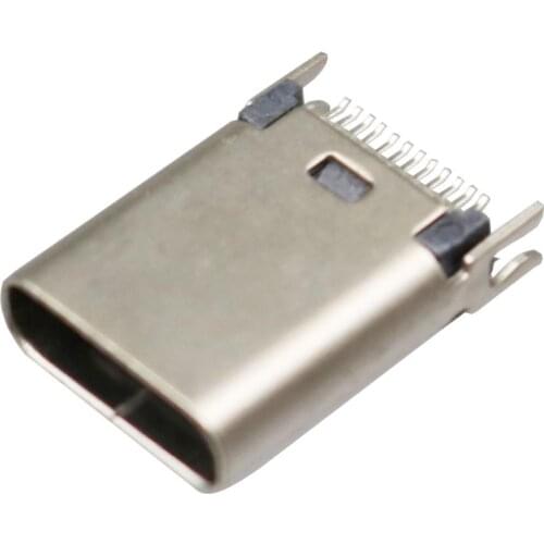 5Pcs USB 3.1 Type C 24Pin Clip Type Female Socket PCB Solder Connector