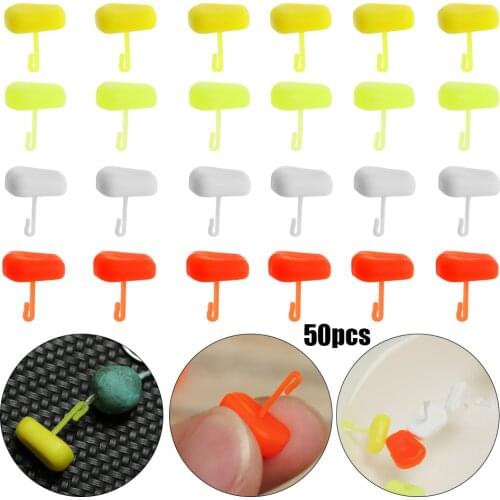 50PCS Carp Boilies Bait Stopper Micro Fishing Hook Corn Bait Pop Up Hair Rig Stop Fishing Tackles Fishing Lure Fishing Accessory