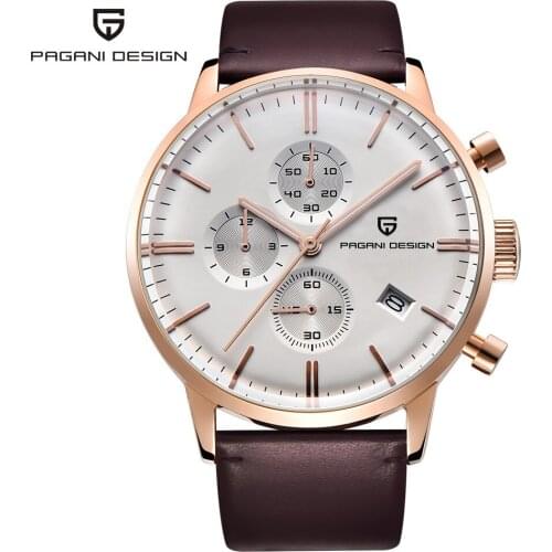 PAGANI DESIGN Luxury Mens Quartz Watch Top Brand 30M Waterproof Leather Japan VK67 Movement Fashion Men Watch Relogio Masculino