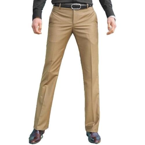 Color White Black Navy Blue Khaki 2019 Autumn Business Dress Fashion Mens Casual Pants Mens Straight Suit Pants