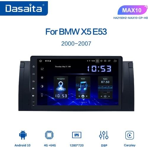 Dasaita 9" IPS Touch Screen Android 10.0 Car Radio for BMW E39 E53 X5 DSP Car Stereo Multimedia Navigation 4GB RAM