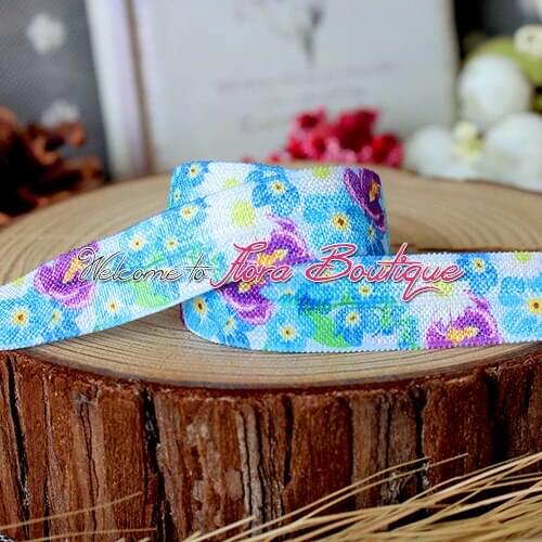 FLRA Elasticwholesale fold over elastic ribbon printed with flower