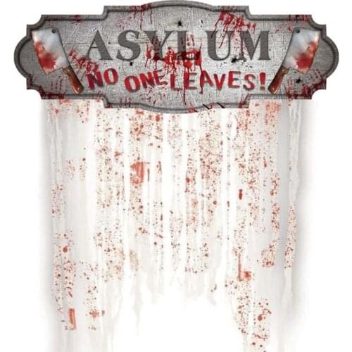 Halloween Party Door Outdoor Decoration Porch Sign Hanging Banner Horror Curtain