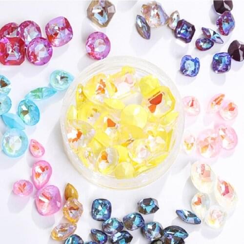 Mixed Shaped Pointback Rhinestones Nail Art Accessories Crystals for Nails Self-adhesive Rhinestones K9 Glass DIY Jewelry Making