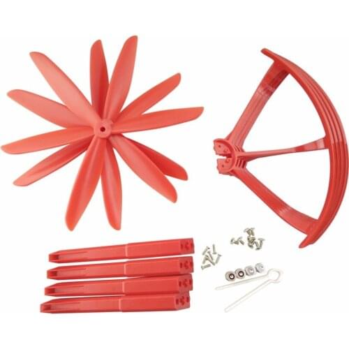 MJX B3 Bugs 3 B3H BUGS 3H F17 F100 Brushless four-axis aircraft 4pcs three-blade propeller/propeller cover /Landing Gear Red