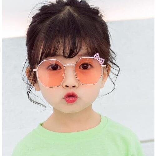 Fashion Girls Bow Sunglasses Metal Frame Kids Glasses Children Outdoor Goggles Party Eyewear Cute Style Sun Glasses 2021