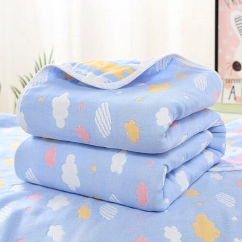 6 Layers Baby Blanket Newborn Muslin Cotton Swaddle Baby Warp Swaddle Infant Bedding Blankets Sets 110*110cm Baby Boy Blanket