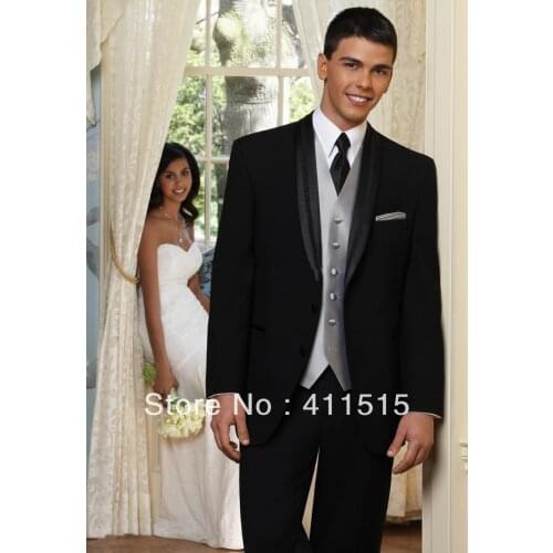Cheap Shawl Collar Groom wear Tuxedos Wedding Bridegroom/Groomsman Best man Suits/custom made evening vest dress /free shipping