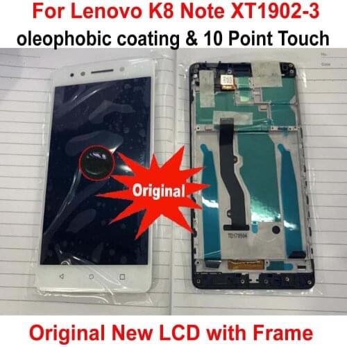 Original Best Working Frame + LCD Display Touch Panel Screen Digitizer Assembly Glass Sensor For Lenovo K8note K8 Note XT1902-3