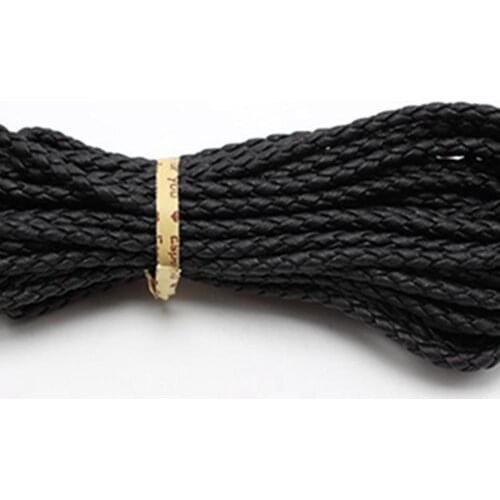 328 Feets (100Meter) Black Braided Bolo Leatherette Jewelry Cord 3mm
