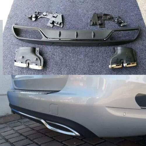 Fit for Mercedes Benz C-Class W205 Administrative version Bumper Diffuser Lip with Exhaust 2015-2018