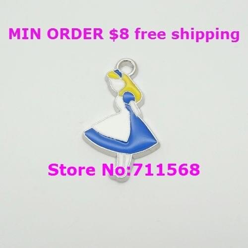 Alice Charms Alices Adventure in Wonderland Dangle Collar Choker Necklace Pendants Charm For DIY Jewelry
