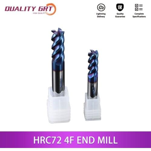 Q.Grt Carbide Milling HRC72 metal Carbide end mill 4 Flute Coating Tungsten Steel cutting milling cutter set End Mills