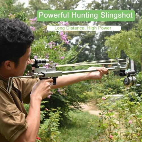 New Long Range Hunting Shooting Slingshot Stainless Steel Rifle Slingshots Professional Powerful Fishing Slingshot Catapult